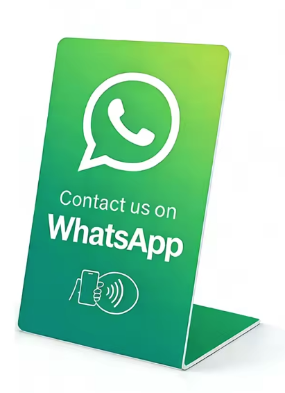 Freestanding WhatsApp NFC counter display card