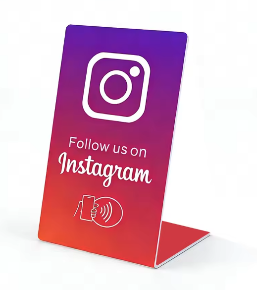 Freestanding Instagram NFC counter display card