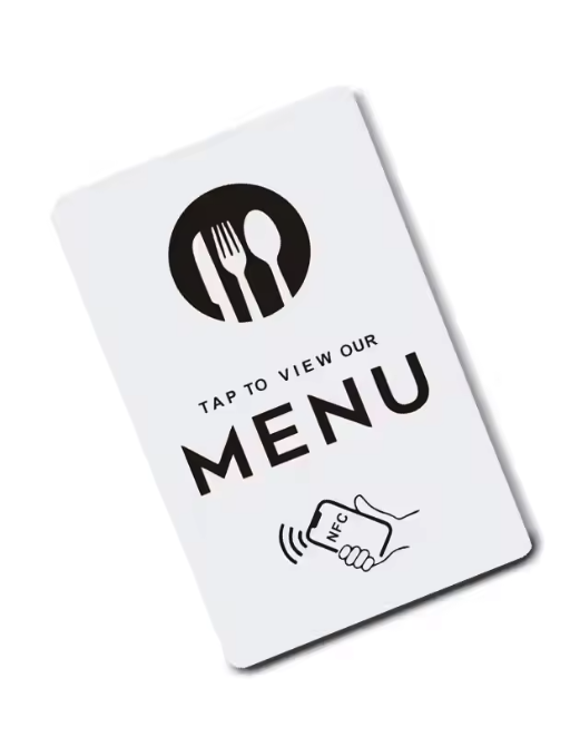 White NFC menu card