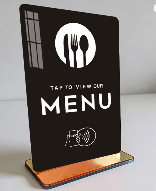 Acrylic digital menu NFC table card