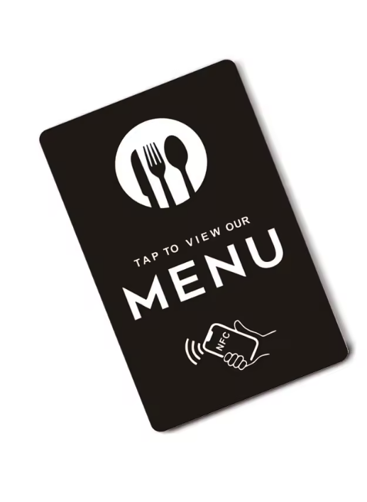 Black NFC menu card