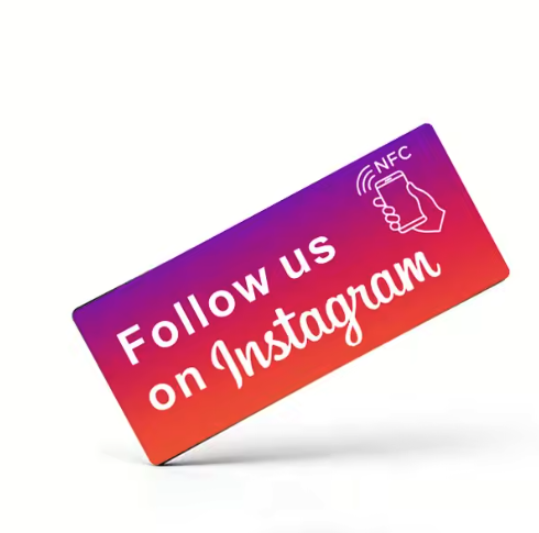 Slim on-metal Instagram NFC sticker